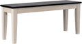 Shaker Backless Dining Bench - European Black Ash/Antique White