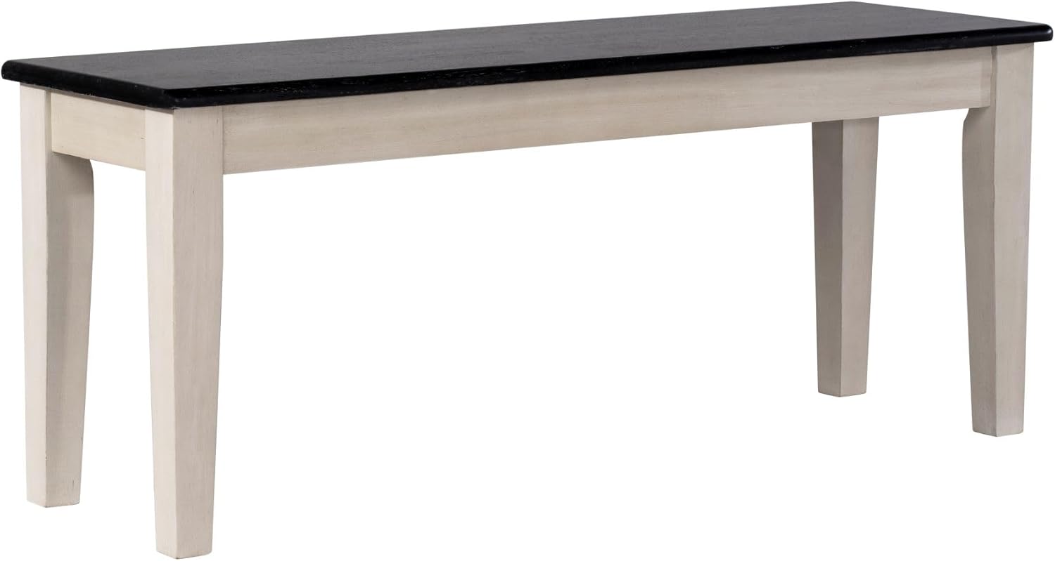 Shaker Backless Dining Bench - European Black Ash/Antique White
