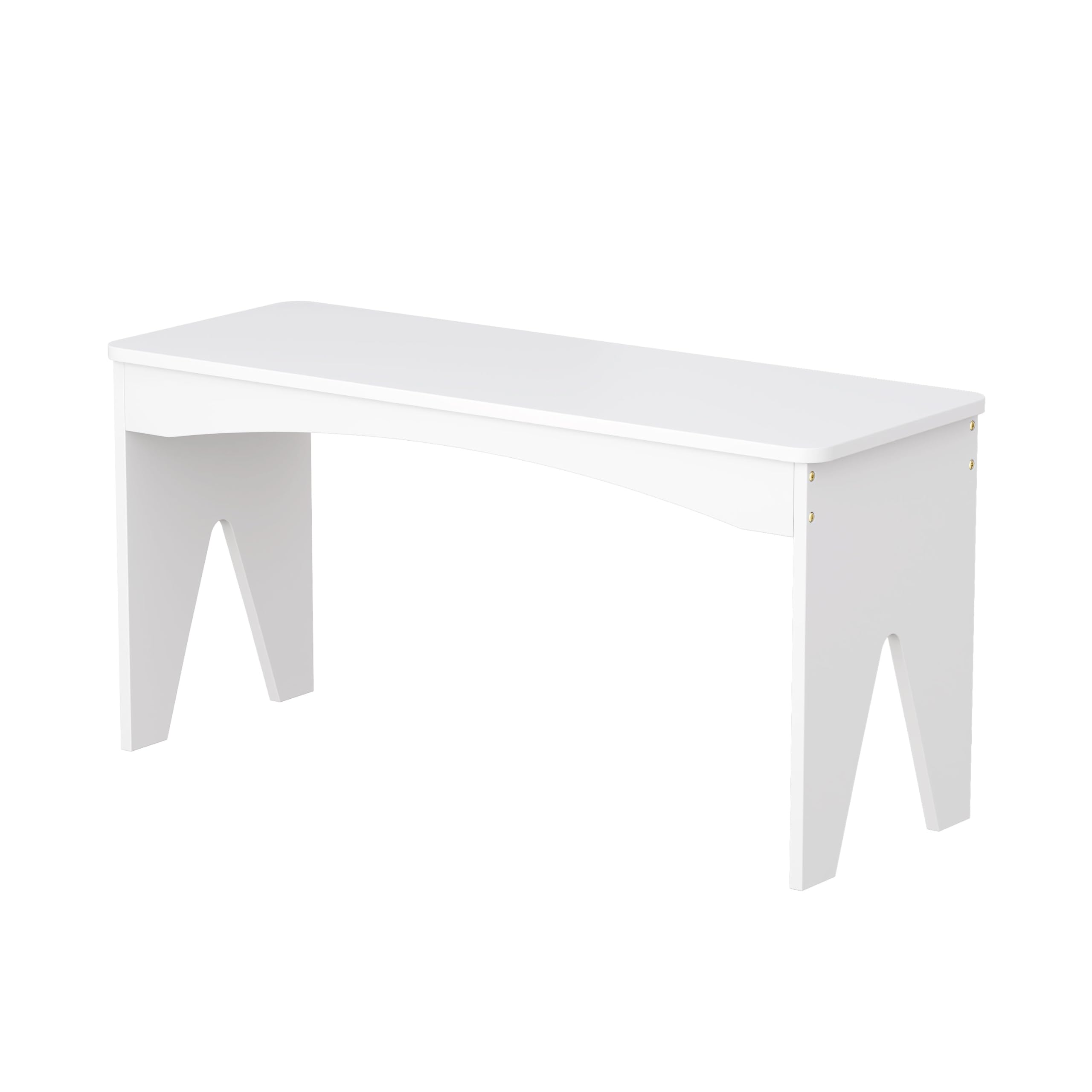 APRTAT Bamboo 35.4" Dining Room Bench, Modern Farmhouse Kitchen Table Bench, Long Indoor Bench Seat for Entryway, Living Room, Bedroom, Hallway - White