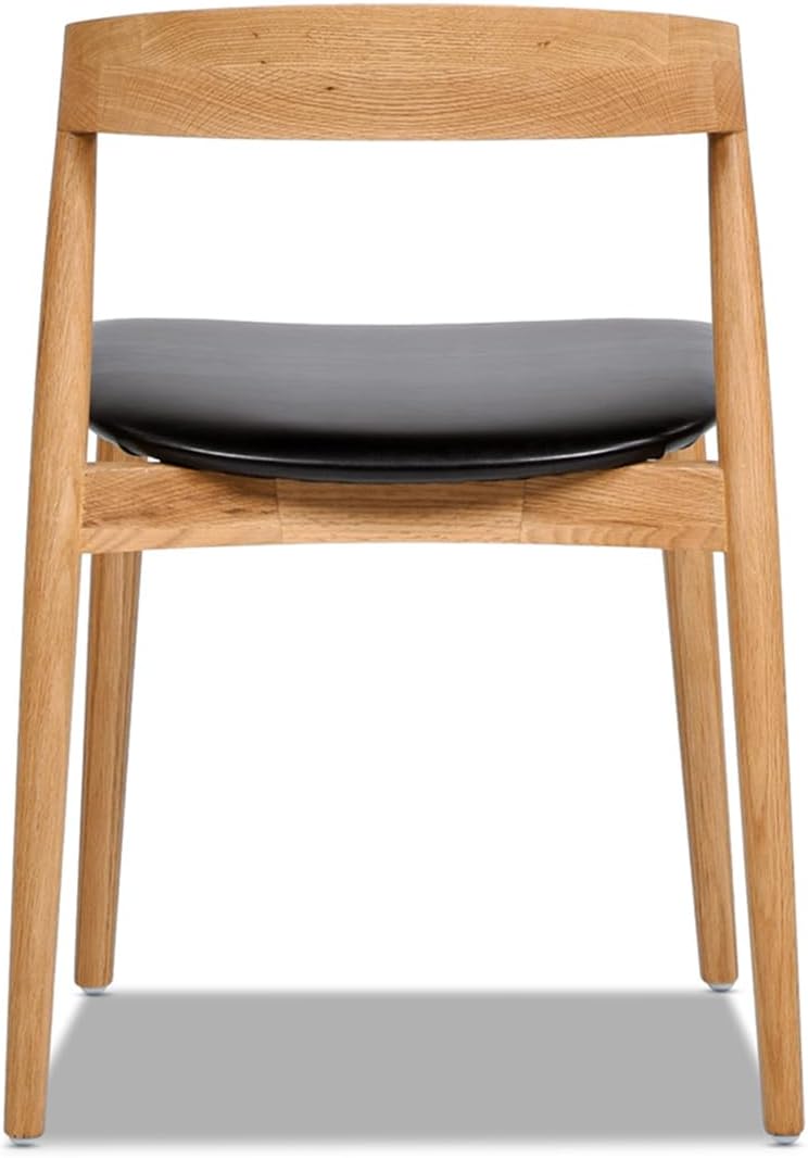 Jennifer Taylor Home Raven 20.5" Stacking Sculpted Oak Wood Dining Chair, Warm Natural Brown & Black Faux Leather Upholstery Faux Leather