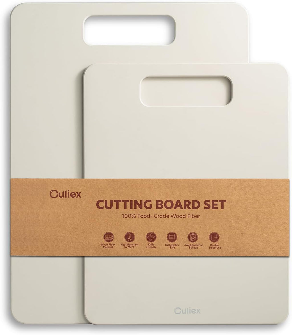 Wood Fiber Cutting Board Set of 2, Dishwasher Safe, Non-Toxic Cutting Board for Kitchen, BPA Free, Non-Slip, Non-Porous Composite Chopping Board for Meat Vegetable Fruit
