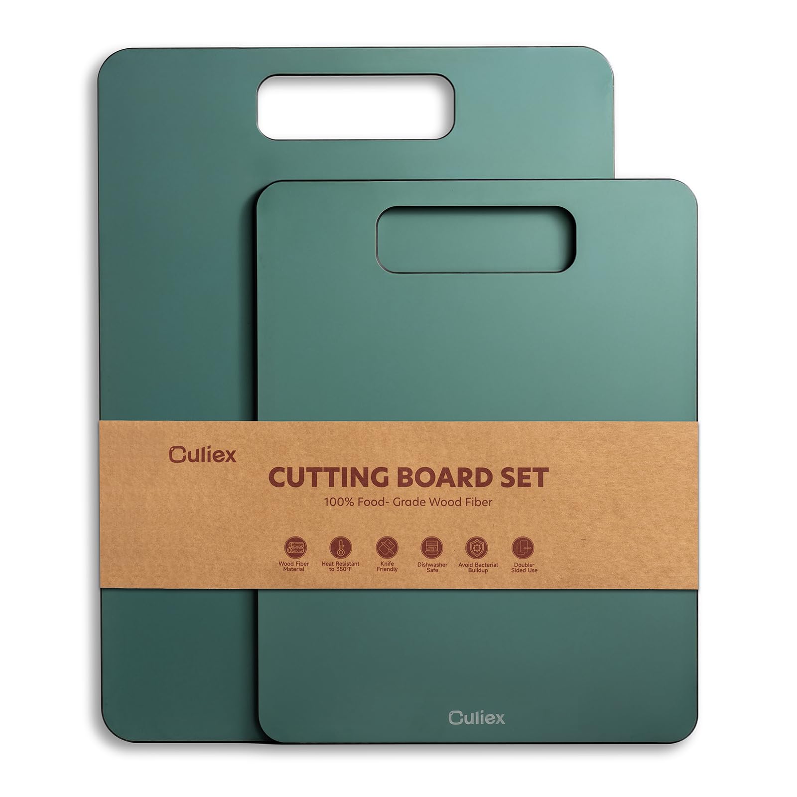 Wood Fiber Cutting Board Set of 2, Dishwasher Safe, Non-Toxic Cutting Board for Kitchen, BPA Free, Non-Slip, Non-Porous Composite Chopping Board for Meat Vegetable Fruit