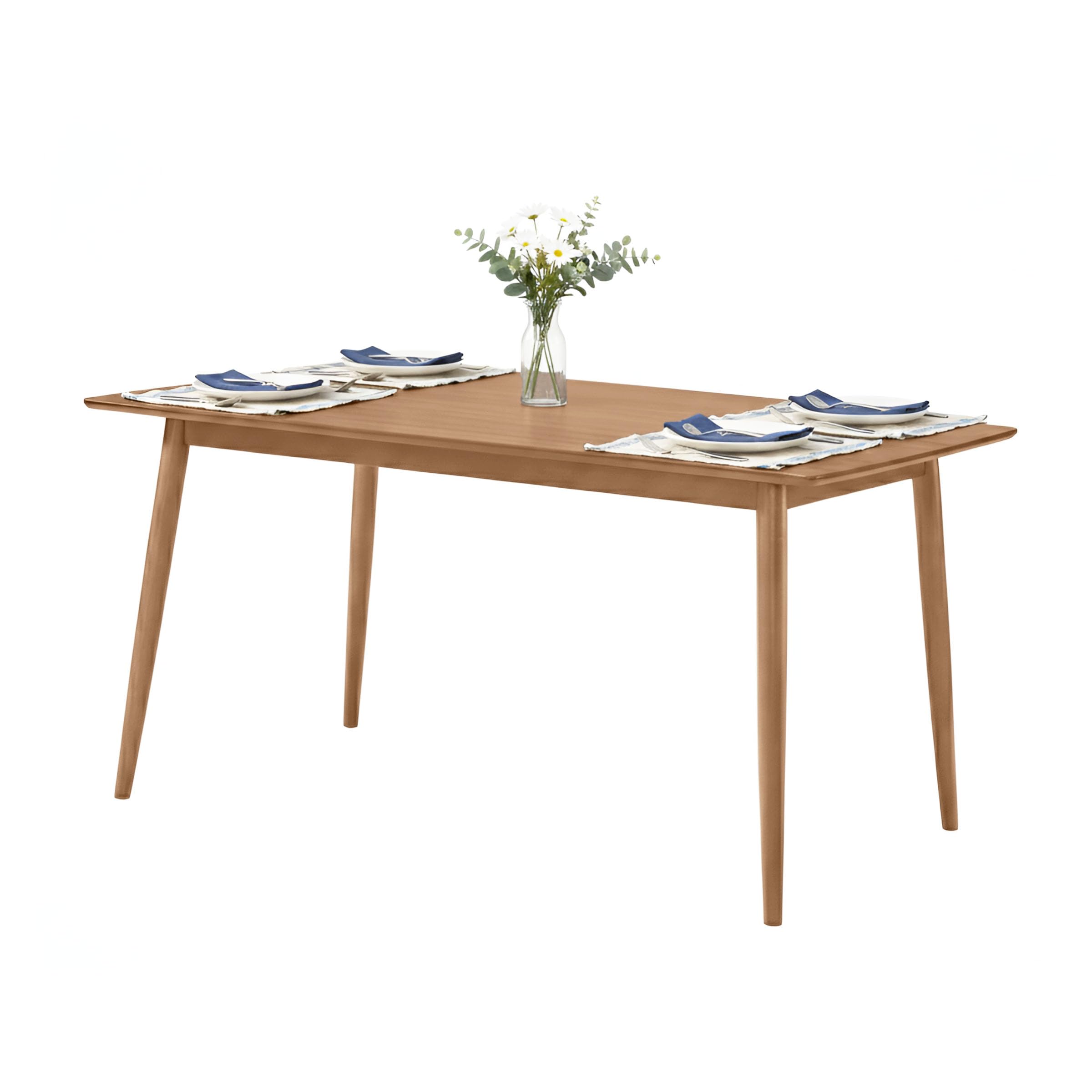 Alaterre Furniture Calais Dining – Mid Century Modern Set of 2 Dining Chairs – Solid Wood Chair Set with Minimalist Design for Dining Room or Kitchen (Warm Pecan Finish)