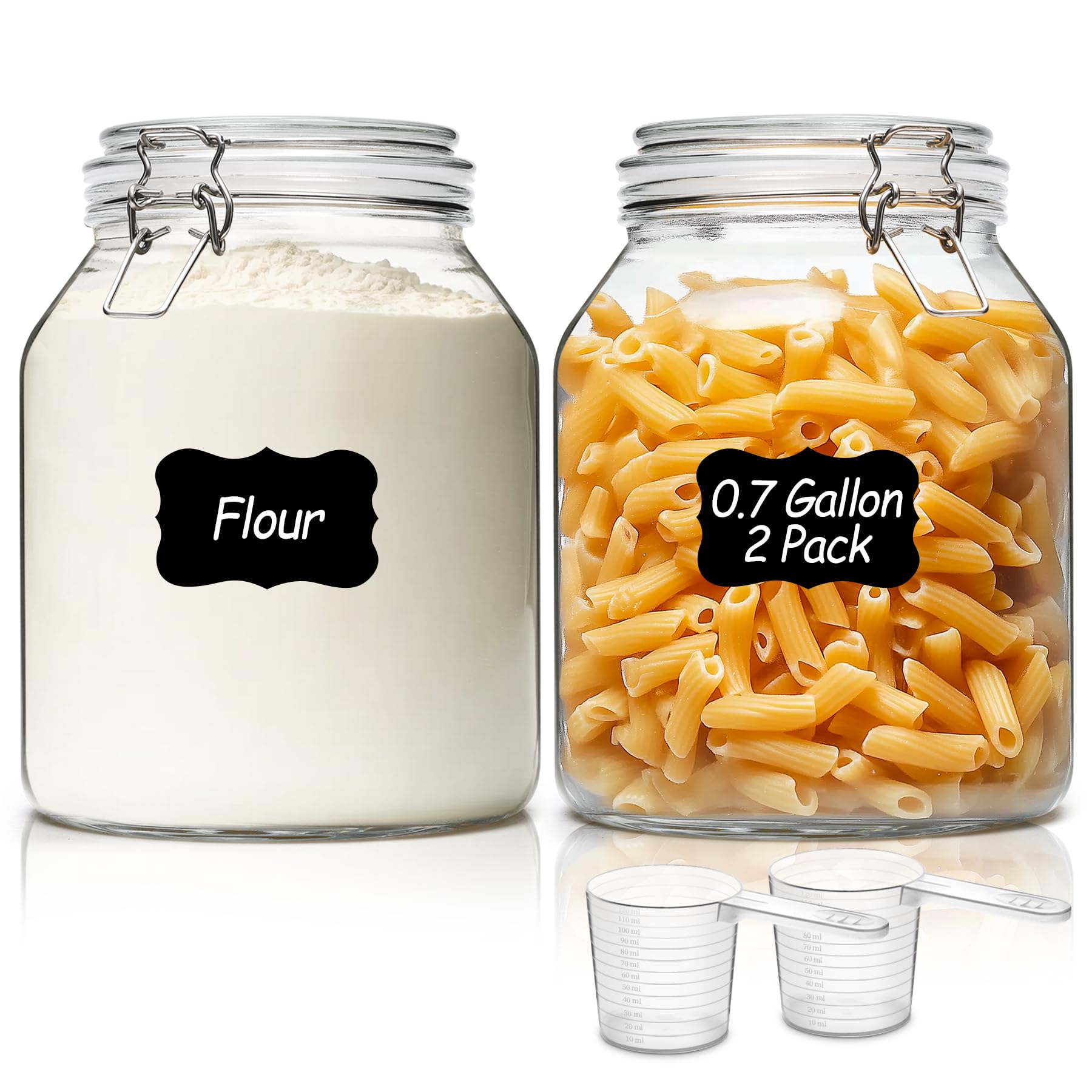 ComSaf 6-Pack 17oz Short Glass Jars for Drawers, Small Airtight Food Canisters for Spices, Nuts & Kids Snacks, Pint Sized Canning Jar Set for Jams, Pickles & Pantry Organization