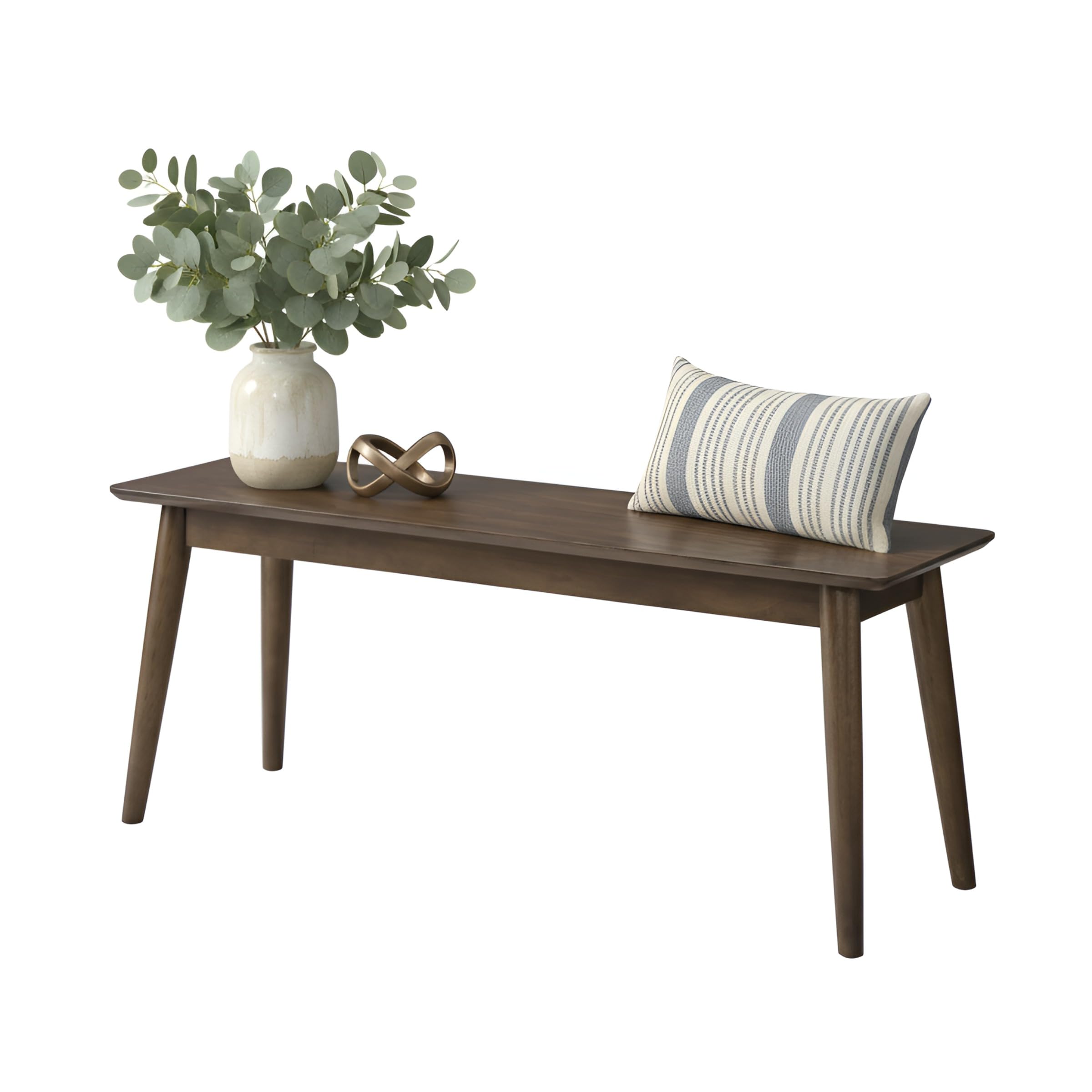 Alaterre Furniture Calais Dining – Mid Century Modern Set of 2 Dining Chairs – Solid Wood Chair Set with Minimalist Design for Dining Room or Kitchen (Warm Pecan Finish)