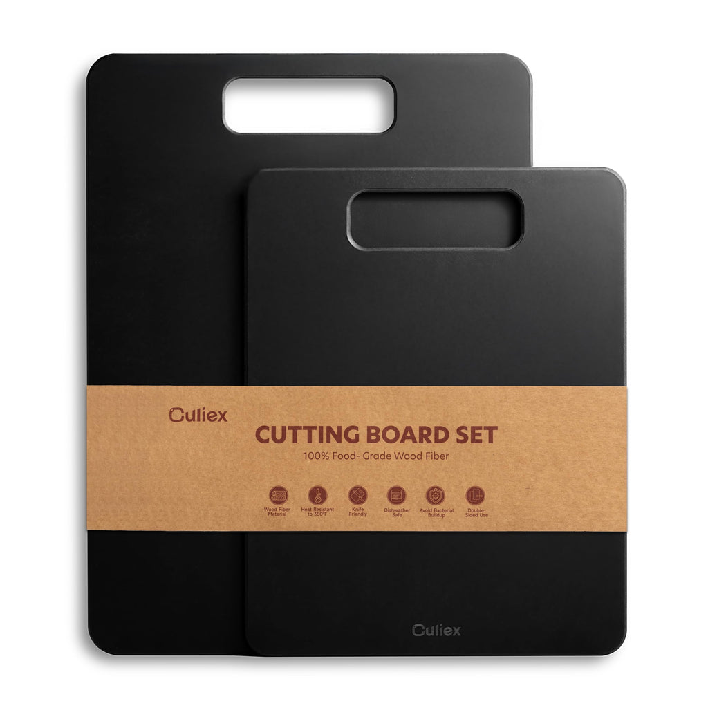 Wood Fiber Cutting Board Set of 2, Dishwasher Safe, Non-Toxic Cutting Board for Kitchen, BPA Free, Non-Slip, Non-Porous Composite Chopping Board for Meat Vegetable Fruit