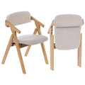 Folding Chairs with Padded Seats,Wooden Stackable Dining Chair,Easy to Store Foldable Dining Chairs for Kitchen, Living Room, Wedding Party Picnic (White)