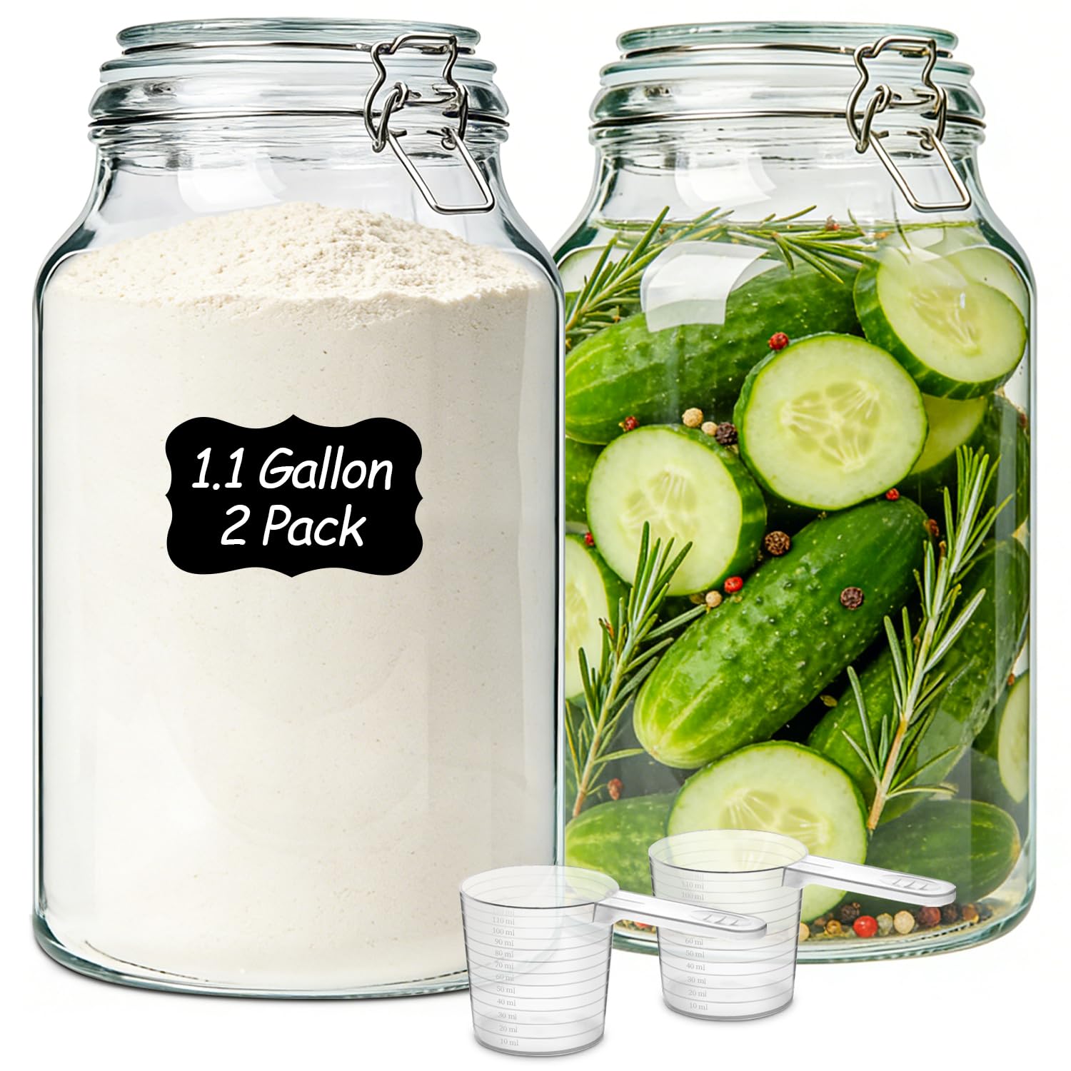 ComSaf 6-Pack 17oz Short Glass Jars for Drawers, Small Airtight Food Canisters for Spices, Nuts & Kids Snacks, Pint Sized Canning Jar Set for Jams, Pickles & Pantry Organization