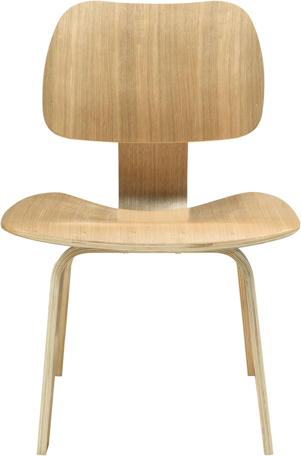 Modway Fathom Mid-Century Modern Molded Plywood Kitchen and Dining Room Chair in Natural