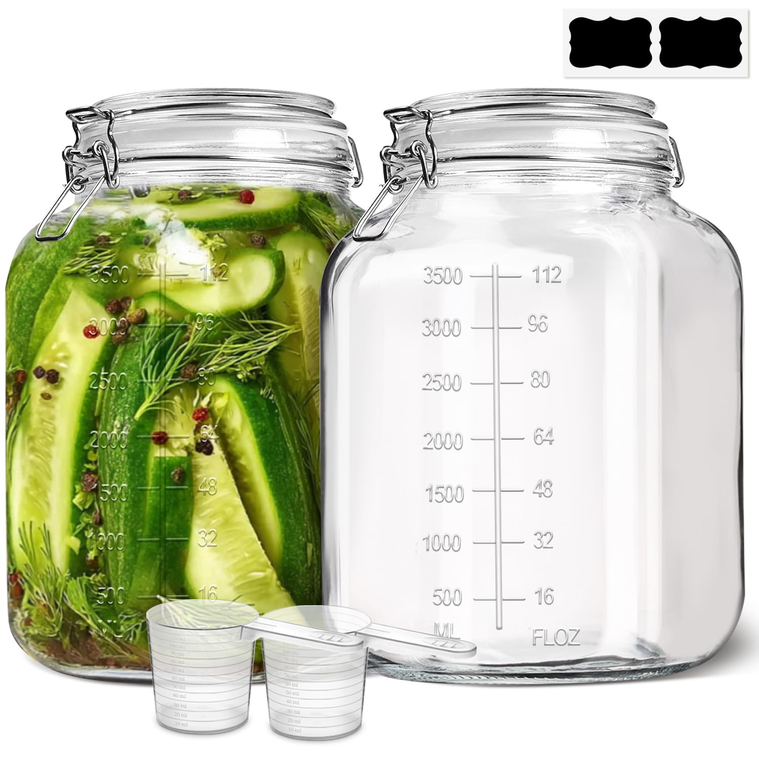 ComSaf 3-Pack 78oz Large Square Airtight Glass Jars for Bulk Food, Holds a 4lb Bag of Sugar or 5lb of Rice, Wide Mouth Canister for Flour, Coffee & Pantry Organization