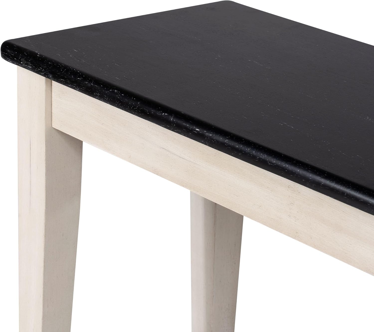 Shaker Backless Dining Bench - European Black Ash/Antique White