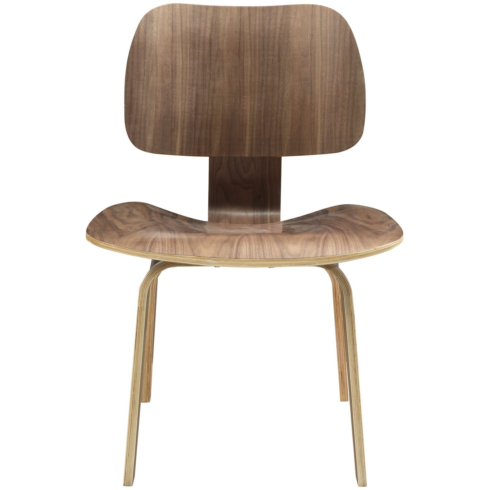 Modway Fathom Mid-Century Modern Molded Plywood Kitchen and Dining Room Chair in Natural