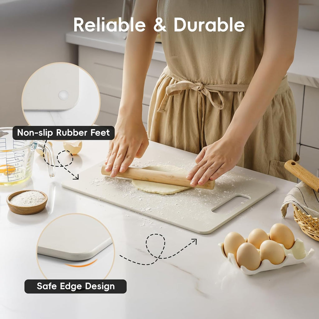 Wood Fiber Cutting Board Set of 2, Dishwasher Safe, Non-Toxic Cutting Board for Kitchen, BPA Free, Non-Slip, Non-Porous Composite Chopping Board for Meat Vegetable Fruit