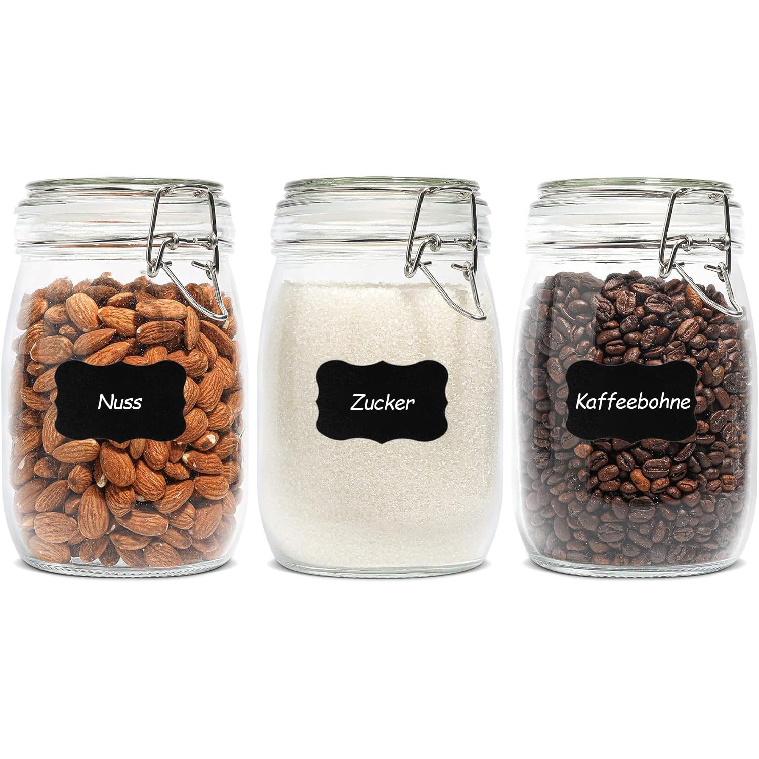 ComSaf 6-Pack 17oz Short Glass Jars for Drawers, Small Airtight Food Canisters for Spices, Nuts & Kids Snacks, Pint Sized Canning Jar Set for Jams, Pickles & Pantry Organization
