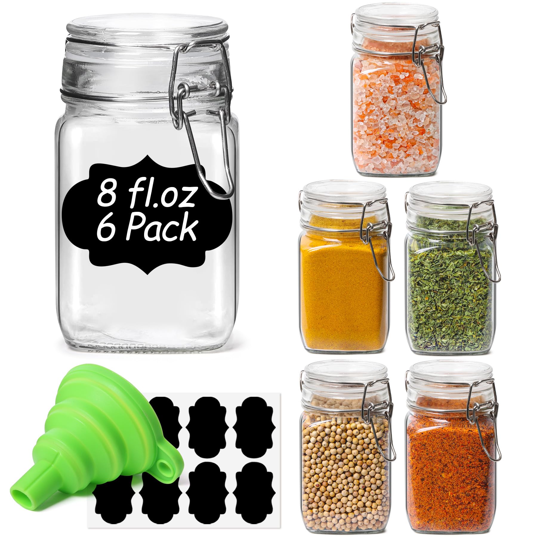 ComSaf 3-Pack 78oz Large Square Airtight Glass Jars for Bulk Food, Holds a 4lb Bag of Sugar or 5lb of Rice, Wide Mouth Canister for Flour, Coffee & Pantry Organization
