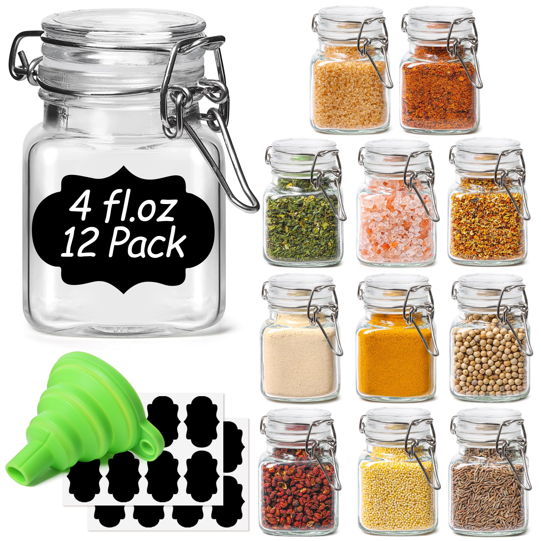 ComSaf 3-Pack 78oz Large Square Airtight Glass Jars for Bulk Food, Holds a 4lb Bag of Sugar or 5lb of Rice, Wide Mouth Canister for Flour, Coffee & Pantry Organization