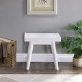 Roundhill Furniture Larwich Solid Wood Slatted Bench, 56.30-Inch Long, White