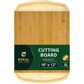 ROYAL CRAFT WOOD Wooden Cutting Boards for Kitchen Meal Prep & Serving - Bamboo Wood Serving Board Set with Deep Juice Groove Side Handles - Charcuterie & Chopping Butcher Block for Meat