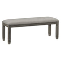 Lexicon Dining Bench with Padded Seat and Wooden Frame, 48" W Entryway Bench, Gray Textured Fabric Upholstered Dining Seat for Kitchen/Living Room, Easy Assembly, Antique White