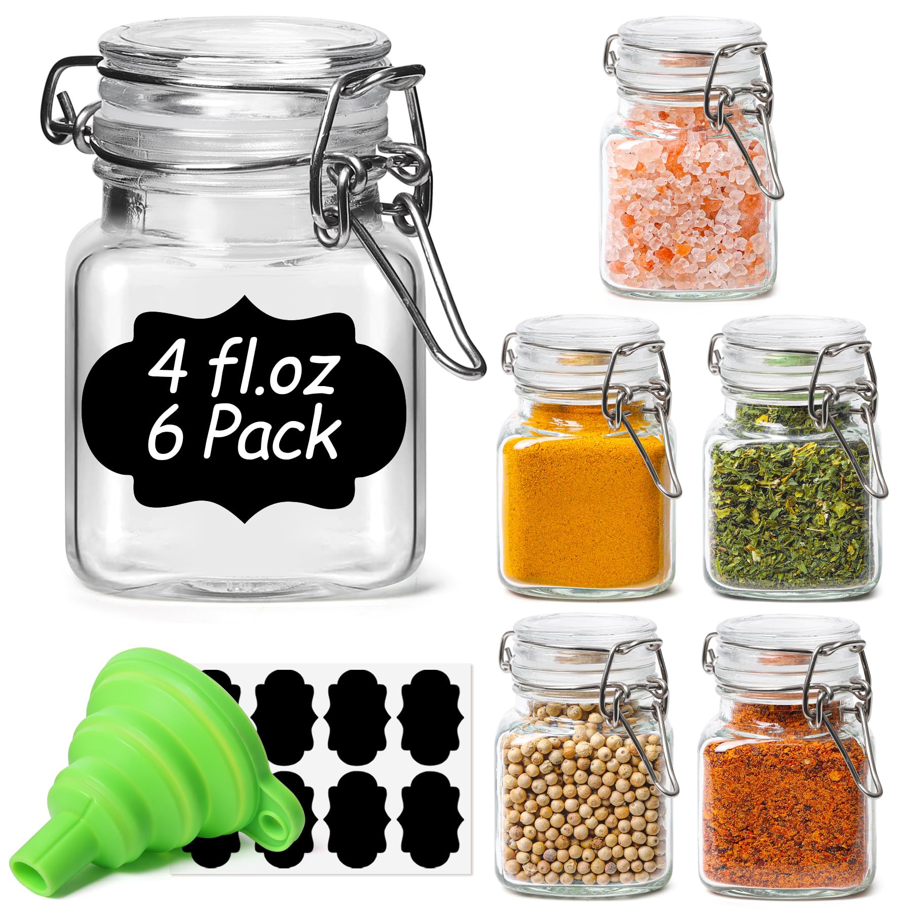 ComSaf 3-Pack 78oz Large Square Airtight Glass Jars for Bulk Food, Holds a 4lb Bag of Sugar or 5lb of Rice, Wide Mouth Canister for Flour, Coffee & Pantry Organization