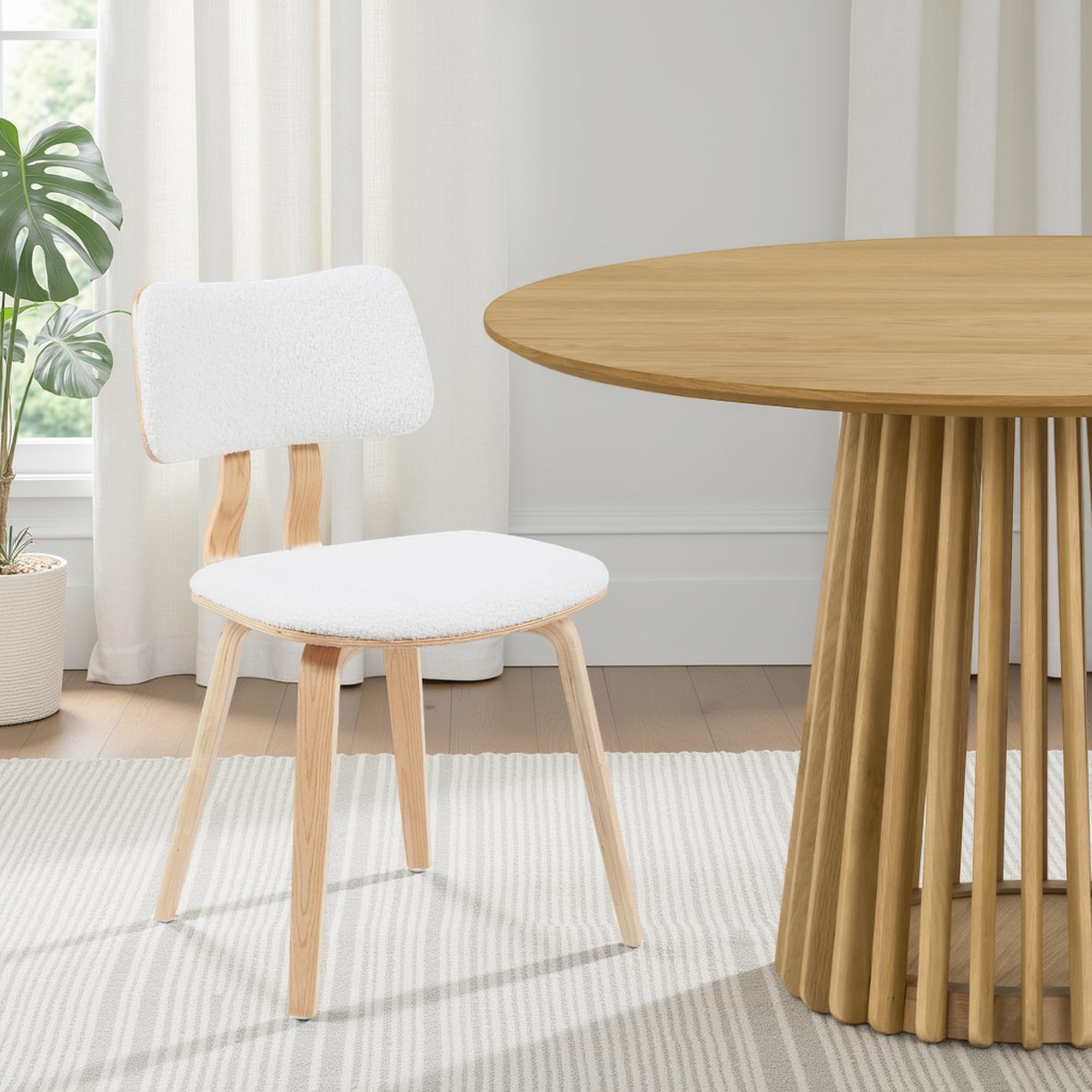 Armen Living Jaguar Mid-Century Dining Chair in Walnut Wood and Green Fabric